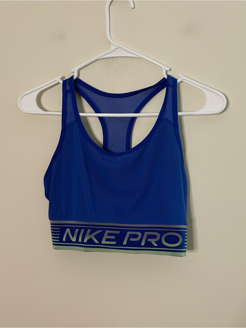 Nike Pro Women’s Medium Blue Sports Bra Sheer Non Padded Breathable Gym